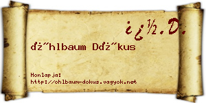 Öhlbaum Dókus névjegykártya